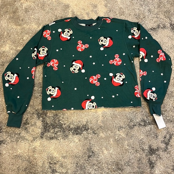 Disney Mickey Mouse women’s Christmas sweatshirt, size M, brand new with tags - Picture 1 of 5